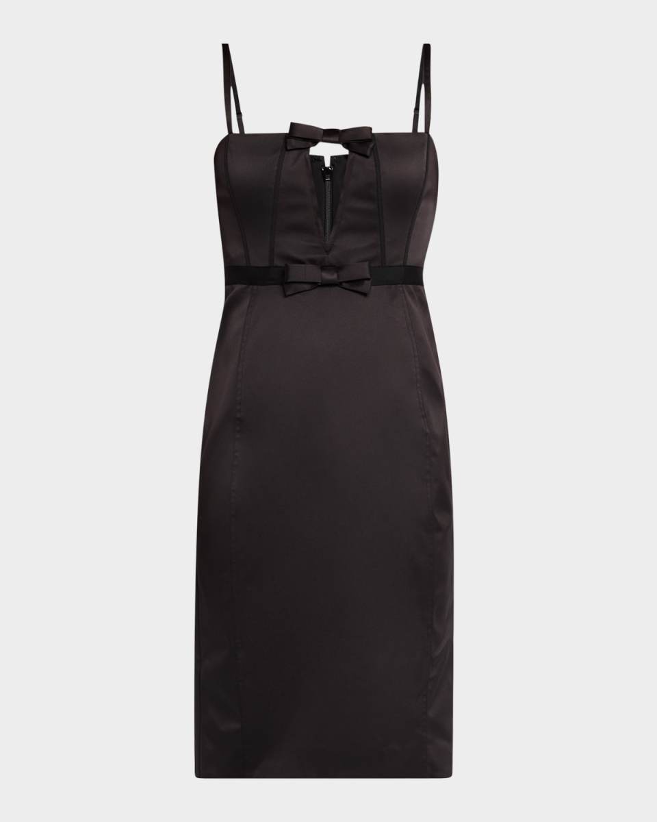 Carmen Sleeveless Satin Bow Dress